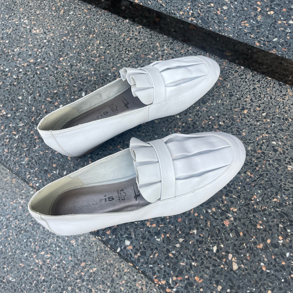 White Leather Loafers